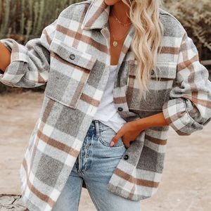 VICI BRINKLEY PLAID WOOL BLEND SHACKET